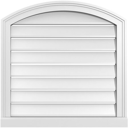 Ekena Millwork Arch Top Surface Mount PVC Gable Vent w/ 2"W x 2"P Brickmould Sill Frame, 24"W x 42"H GVPAR24X4203SN